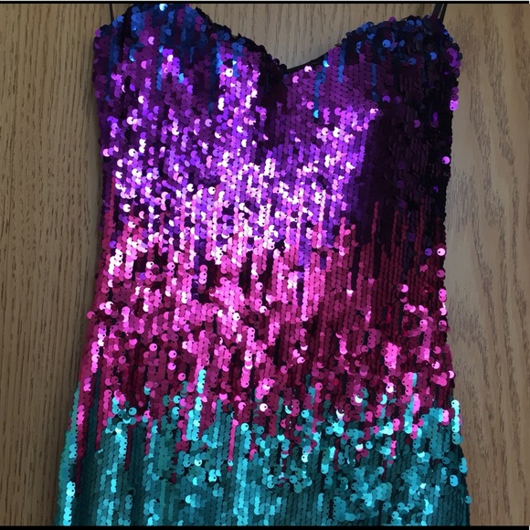 As U Wish Sequins Bling Party Dress XS Worn Once - Picture 2 of 8